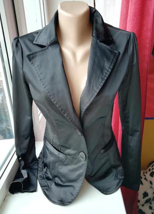 Класичний базовий жакет🖤 чорного кольору ☯️ однобортний піджак3 фото