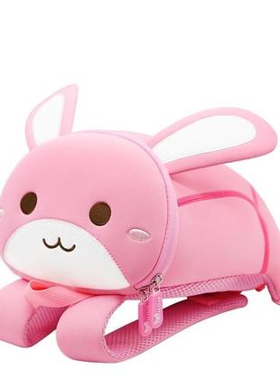 Детский рюкзак ортопедический nohoo зайка розовый средний для девочек (nh042m-2)