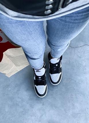 Nike air jordan черно-белые джорданы найк аир джордан женские джорданы6 фото