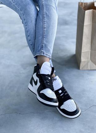 Nike air jordan черно-белые джорданы найк аир джордан женские джорданы8 фото