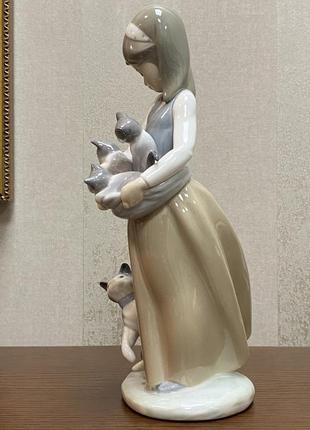 Cтатуэтка lladro «следуя за котятами».3 фото