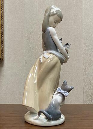 Cтатуэтка lladro «следуя за котятами».5 фото