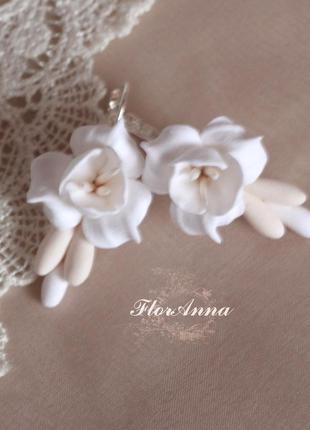 Авторські сережки "повітряний айворі"