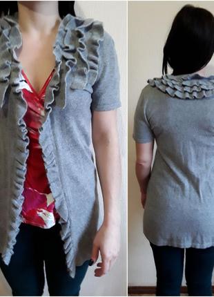 Ангоравый кардиган з коротким рукавом