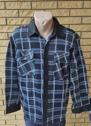 Рубашка мужская байковая теплая больших размеров, плотная высокого качества long3 фото