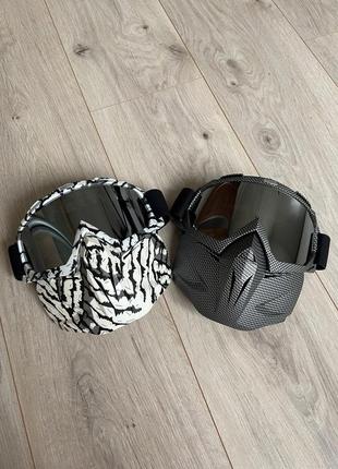 Гірськолижна захисна маска окуляри з захистом особи від вітру4 фото