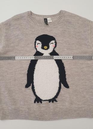 Свитер пуловер с пингвином h&m6 фото