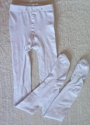 Нові,без упаковки!білесенькі колготки duna 134/140