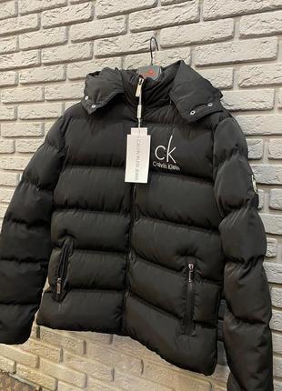 Calvin klein чёрная мужская куртка зимняя2 фото