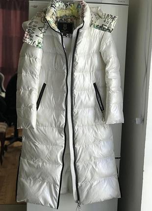 Жіноча куртка пуховик біла snow owl био пух