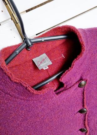 Шерстяной винтажный яркий пиджак цвета фуксия3 фото