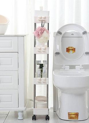 Складна полиця для кухні та ванної на коліщатках3 фото