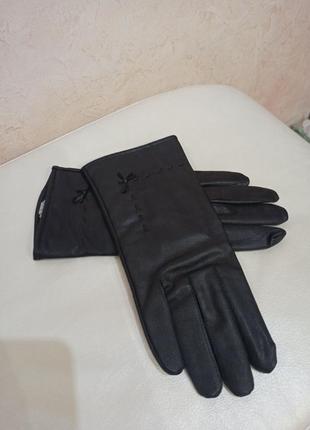 Новые перчатки кожаные женские зимние, перчатки кожа зима1 фото