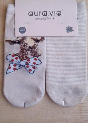 Носки женские короткие 2 пары на планшетке aura.via венгрия