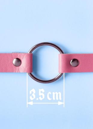 Розовый чокер с кольцом украшение на шею подарок для девушки3 фото