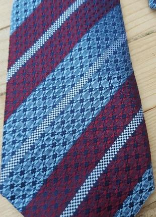 Шовкова краватка в смужку англія5 фото