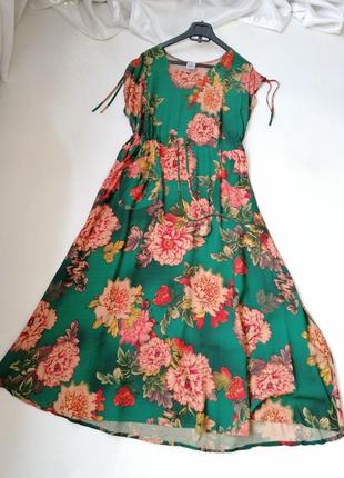 ⛔ платье в пол с кармашками и кулиской на талии из натуральной ткани штапель10 фото
