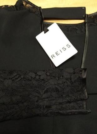 Reiss елегантне плаття чорного кольору з гіпюровими вставками навколо шиї та рукавами5 фото