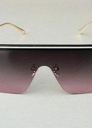 Christian dior солнцезащитные женские очки маска серо розовый градиент с боковыми защитными линзами1 фото