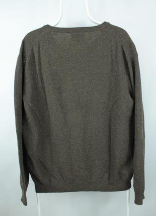 Качественный шерстяной свитер gant v-neck brown wool sweater6 фото