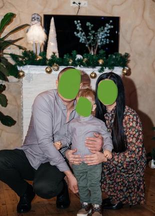 Фемили лук папа сын рубашки лен family look рубашка мужская