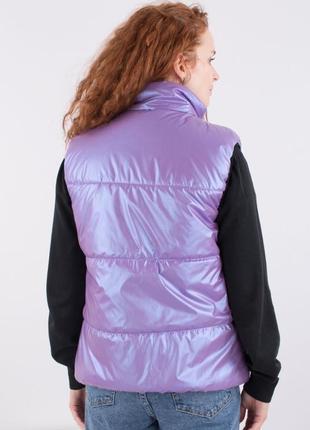 Стильная фиолетовая жилетка безрукавка модная2 фото