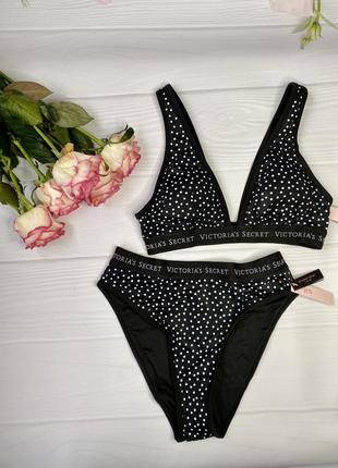 Купальник, куп, чорний в горох, victoria's secret , виктория сикрет