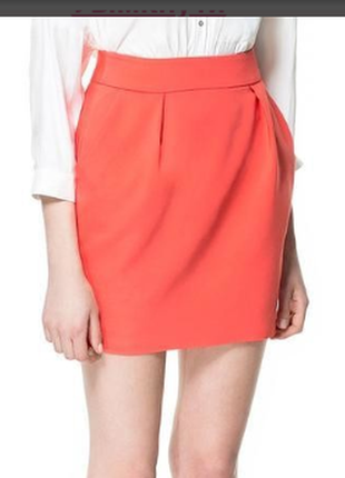 Караловая юбка- карандаш      zara