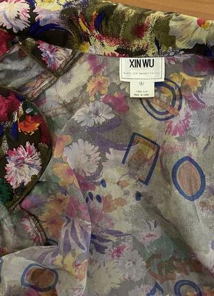 Неперевершена шовкова блуза. xin wu4 фото