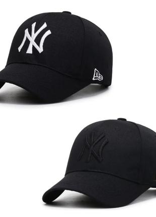Кепка бейсболка ny нью-йорк (new york) new era черная, унисекс2 фото