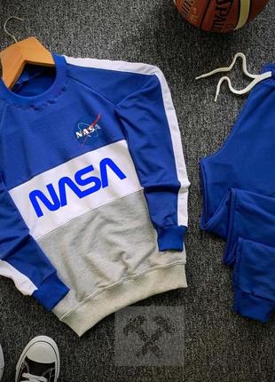 Мужской спортивный костюм nasa (наса) модный трикотажный приталенный с лампасами весна/лето/осень