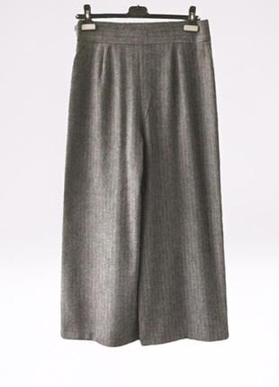 Широкі штани-кюлоти з високою посадкою, шерсть у складі, zara woman1 фото