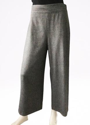 Широкі штани-кюлоти з високою посадкою, шерсть у складі, zara woman2 фото