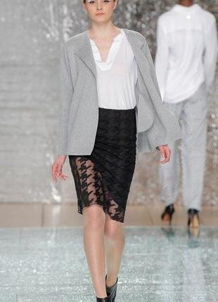 Ballentina дизайнерская кружевная юбка миди карандаш с асиметричным низом юбка кружево прозрачная