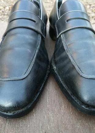 Мужские черные туфли лоферы crockett & jones marston3 фото