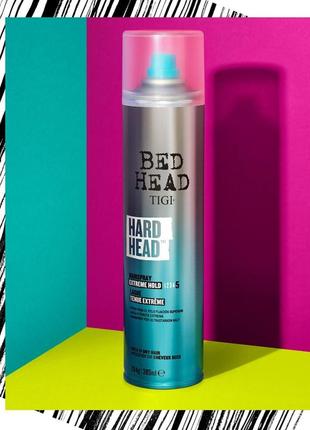 Лак для супер сильной фиксации tigi bed head hard head