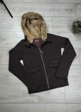 Женская шерстяная кофта худи woolrich