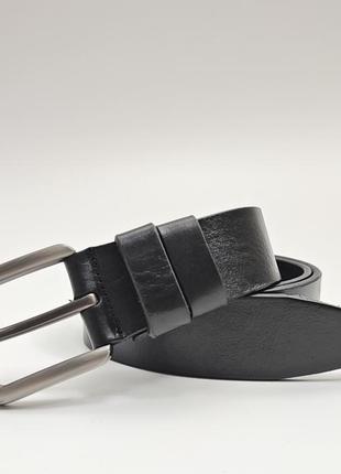 Черный кожаный универсальный ремень 4 см из итальянской кожи с пряжкой титан