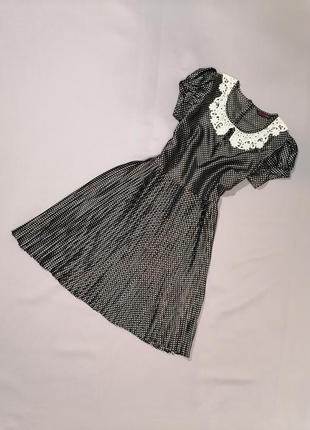 Нове плаття в горошок плісе в вінтажному стилі ретро нова сукня вінтажному стилі пліссе у складку міді