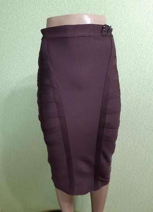 Бандажна спідниця з високою талією, втягуюча корегуюча спідниця кольору марсала