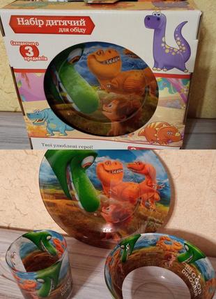 Детский набор посуды динозавры 21 фото