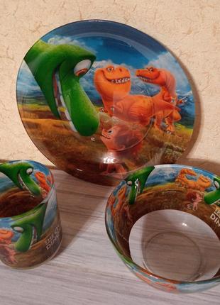 Детский набор посуды динозавры 22 фото