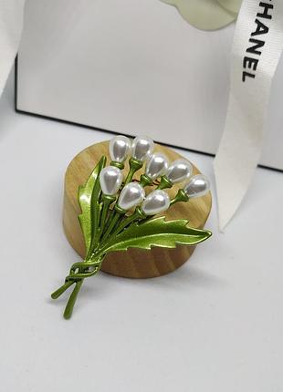 Чудова брошка букет квітів брошка у стилі мішо michaud квіти білі пін значок