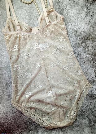 Элегантное бежевое боди комбидресс marks&spenser  80b2 фото