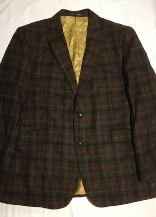 Мужской коричневый клетчатый пиджак brook taverner