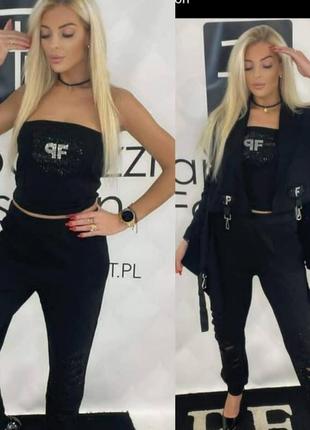 Нереально стильный костюм,топ,кардиган+ штаны, люкс качество, последний.