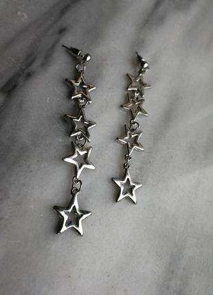 Серьги длинные висюльки висюльками звёзды контурные