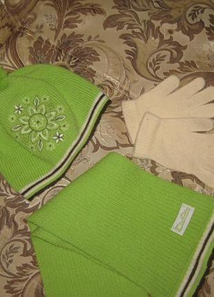 Dominka большая распродажа! комплект фирменный теплый зимний 6-9 лет 3-ка (шапка, шарф, перчатки)2 фото