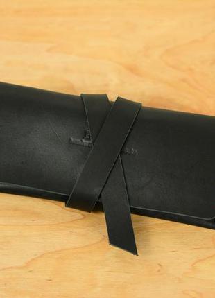 Кожа. ручная работа. кожаный черный кошелек, клатч