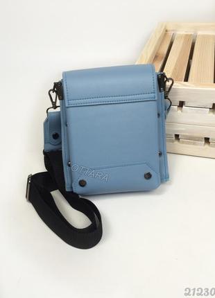 Блакитна сумочка через плече кросоді жіноча, жіноча сумка кроссбоди каркасна блакитна6 фото